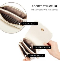 Leather Small Crossbody Bags for Women Designer Cell Phone Bag Wallet Purses Adjustable Strap B-01-pebble Beige-white $13.27 ...