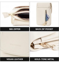 Leather Small Crossbody Bags for Women Designer Cell Phone Bag Wallet Purses Adjustable Strap B-01-pebble Beige-white $13.27 ...