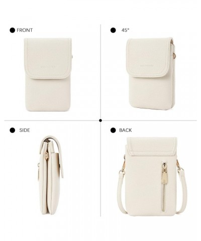 Leather Small Crossbody Bags for Women Designer Cell Phone Bag Wallet Purses Adjustable Strap B-01-pebble Beige-white $13.27 ...