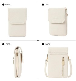 Leather Small Crossbody Bags for Women Designer Cell Phone Bag Wallet Purses Adjustable Strap B-01-pebble Beige-white $13.27 ...