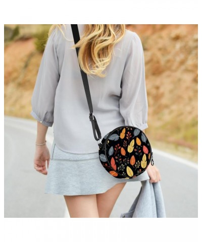 Crossbody Bags for Women,Crossbody Bag Men,Small Sling Bag,Floral Maple Leaf Nuts,Crossbody Purse $9.24 Crossbody Bags