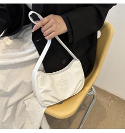 Pleated Crescent Bags Handbags Shoulder Bags for Women Carry Bag Lady Purse Underarm Bag Trendy Armpit Bag Fashion Bag White ...