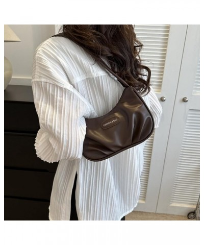 Pleated Crescent Bags Handbags Shoulder Bags for Women Carry Bag Lady Purse Underarm Bag Trendy Armpit Bag Fashion Bag White ...