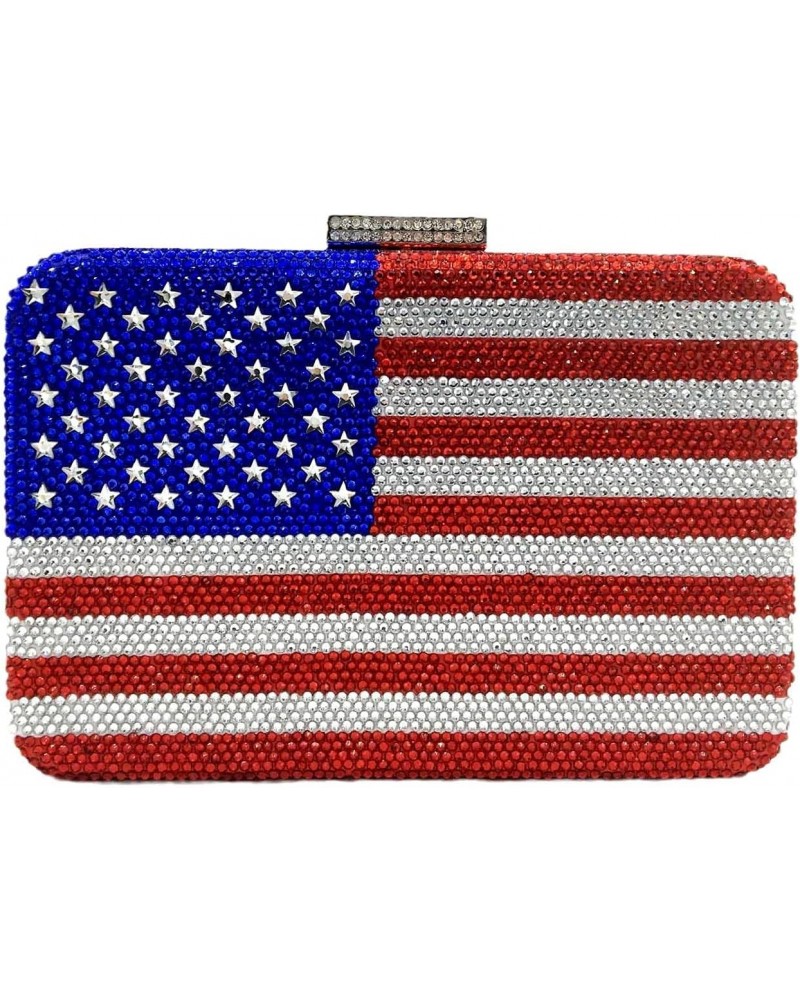 The National Flag Crystal Clutch Purse for Women Evening Bags Party Chain Shoulder Handbags $31.67 Evening Bags