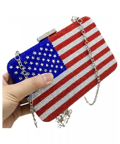 The National Flag Crystal Clutch Purse for Women Evening Bags Party Chain Shoulder Handbags $31.67 Evening Bags