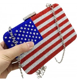 The National Flag Crystal Clutch Purse for Women Evening Bags Party Chain Shoulder Handbags $31.67 Evening Bags