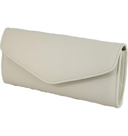 Womens Clutch Bag Purse Wedding Formal Evening Solid Classic Style Handbag Ivory Faux Leather $22.35 Evening Bags