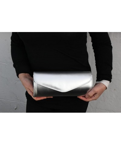 Womens Clutch Bag Purse Wedding Formal Evening Solid Classic Style Handbag Ivory Faux Leather $22.35 Evening Bags