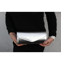 Womens Clutch Bag Purse Wedding Formal Evening Solid Classic Style Handbag Ivory Faux Leather $22.35 Evening Bags