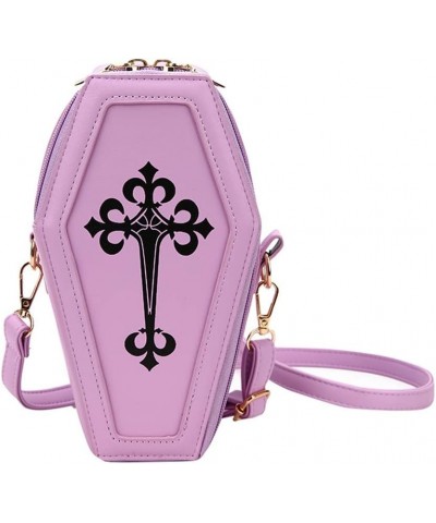 Fashion Coffin Bags for Women Gothic Purse Shoulder Bag Girls Funny halloween purses and handbags Crossbody Bag Purple $12.99...