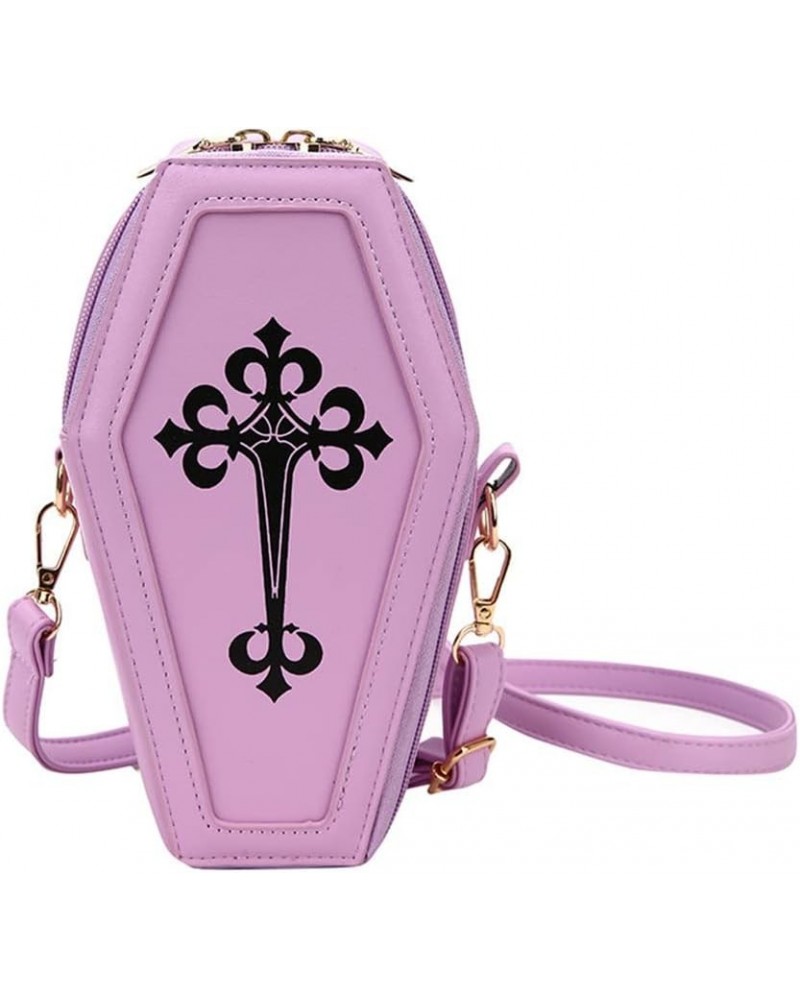 Fashion Coffin Bags for Women Gothic Purse Shoulder Bag Girls Funny halloween purses and handbags Crossbody Bag Purple $12.99...