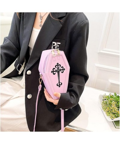 Fashion Coffin Bags for Women Gothic Purse Shoulder Bag Girls Funny halloween purses and handbags Crossbody Bag Purple $12.99...