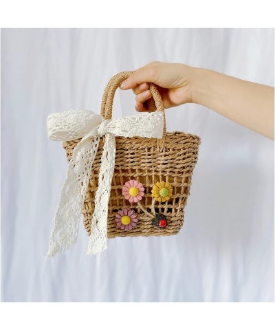 Ladies Lace Messenger Shoulder Bag Woven Bag, Bohemian Flowers Cute Mini Handbag Brown $12.45 Shoulder Bags