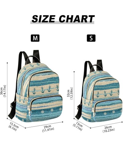 Nautical Style Anchor Women's Backpack Purse Causal Daypack Work Travel College Business Trip Bag Shoulder Bag Small $16.91 B...