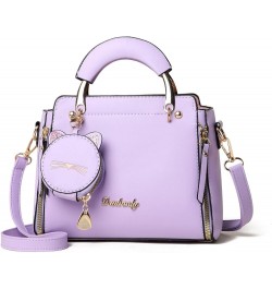 Women Handbag And Purses Crossbody Bag Cute Small Shoulder Bags Pu Leather Tote Handle Bags With Cute Coin Purse Purple $19.7...