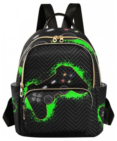 Women Backpack Vintage Game Joystick Cool Green Anti-Theft Travel Backpack with Luggage Belt Lightweight Handbag Lady Purse R...