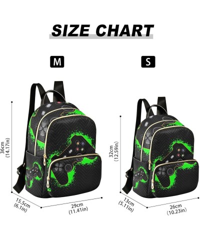 Women Backpack Vintage Game Joystick Cool Green Anti-Theft Travel Backpack with Luggage Belt Lightweight Handbag Lady Purse R...