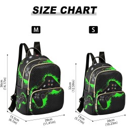 Women Backpack Vintage Game Joystick Cool Green Anti-Theft Travel Backpack with Luggage Belt Lightweight Handbag Lady Purse R...