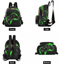 Women Backpack Vintage Game Joystick Cool Green Anti-Theft Travel Backpack with Luggage Belt Lightweight Handbag Lady Purse R...