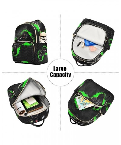 Women Backpack Vintage Game Joystick Cool Green Anti-Theft Travel Backpack with Luggage Belt Lightweight Handbag Lady Purse R...