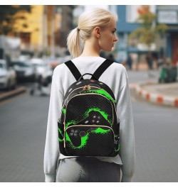 Women Backpack Vintage Game Joystick Cool Green Anti-Theft Travel Backpack with Luggage Belt Lightweight Handbag Lady Purse R...