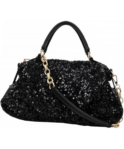 2 Pcs Sequin Tote Shoulder Bag Black Handbag Chic Crossbody Bag Women Bag Ladies Hand Bags Lady Bag Tote Black $12.67 Crossbo...