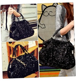 2 Pcs Sequin Tote Shoulder Bag Black Handbag Chic Crossbody Bag Women Bag Ladies Hand Bags Lady Bag Tote Black $12.67 Crossbo...