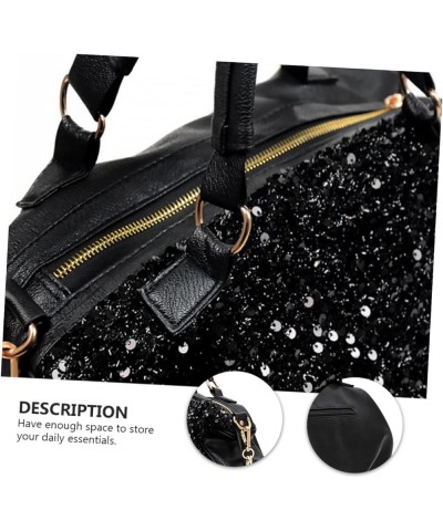 2 Pcs Sequin Tote Shoulder Bag Black Handbag Chic Crossbody Bag Women Bag Ladies Hand Bags Lady Bag Tote Black $12.67 Crossbo...