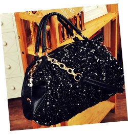 2 Pcs Sequin Tote Shoulder Bag Black Handbag Chic Crossbody Bag Women Bag Ladies Hand Bags Lady Bag Tote Black $12.67 Crossbo...