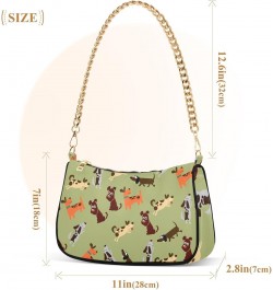 Shoulder Bag Cartoon Dog Pug Funny Women Clutch Handbag Shoulder Purch Date Chain Bag Tote Bag Spring Holiday Birthday Gift f...