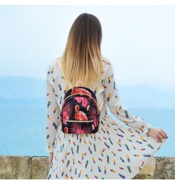 Pumpkin Juice Abstract Watercolor PU Leather Backpack Backpack Purse for Women Small Bag with Adjustable Strap Fashionable Tr...