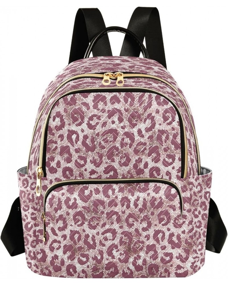 Fashion Backpack Mini Backpack Purse Casual Daily Backpack Leopard Rose Gold for Travel for College Work Medium $18.24 Backpacks