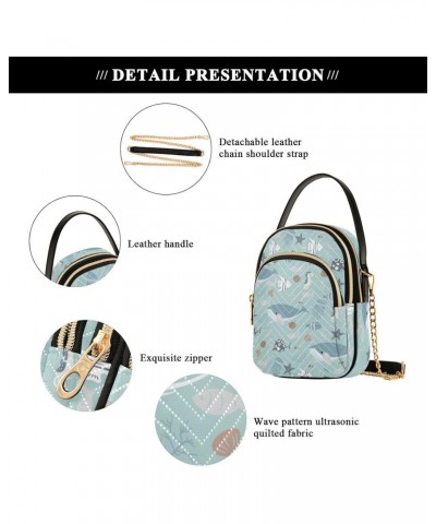 Chain Crossbody Bags for Women Sea Animals Fish Quilted Shoulder Crossbody Handbags Travel Cross Body Cell Phone Purses Bags ...