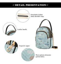 Chain Crossbody Bags for Women Sea Animals Fish Quilted Shoulder Crossbody Handbags Travel Cross Body Cell Phone Purses Bags ...