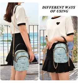 Chain Crossbody Bags for Women Sea Animals Fish Quilted Shoulder Crossbody Handbags Travel Cross Body Cell Phone Purses Bags ...