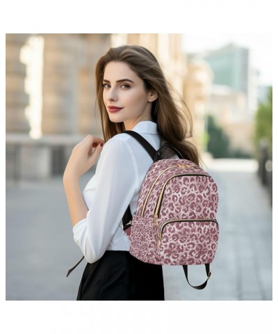 Fashion Backpack Mini Backpack Purse Casual Daily Backpack Leopard Rose Gold for Travel for College Work Medium $18.24 Backpacks