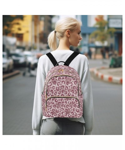 Fashion Backpack Mini Backpack Purse Casual Daily Backpack Leopard Rose Gold for Travel for College Work Medium $18.24 Backpacks