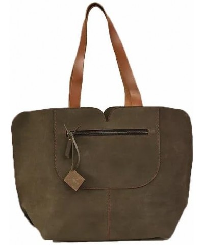 Women's Oversized Dark Brown Handcrafted Genuine Leather Tote Bag $56.70 Totes