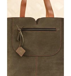 Women's Oversized Dark Brown Handcrafted Genuine Leather Tote Bag $56.70 Totes