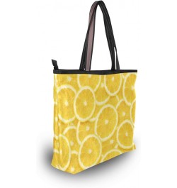 QMXO Summer Fruit Yellow Lemon Print Handbags and Purse for Women Tote Bag Large Capacity Top Handle Shopper Shoulder Bag $9....