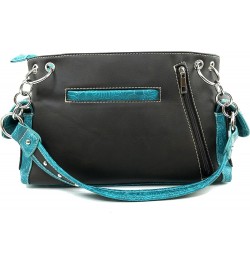 Embroidery Floral Silver Cross Concealed Carry Handbag Purse Wallet Dark Brown Turquoise Handbag $24.81 Shoulder Bags