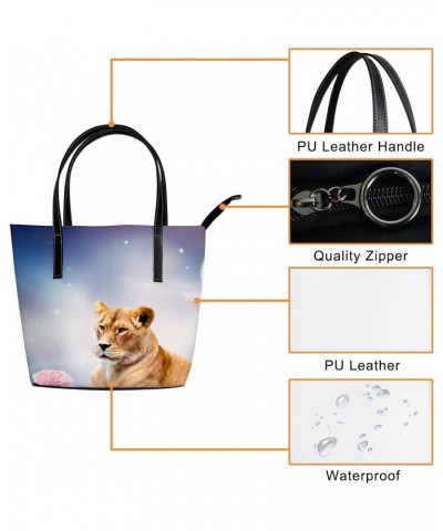 Shoulder Bag Tote Bags for Women African Lion Leather Shopper Work Handbags Large Casual Bag $27.25 Totes