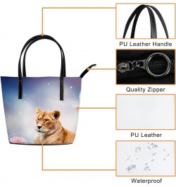 Shoulder Bag Tote Bags for Women African Lion Leather Shopper Work Handbags Large Casual Bag $27.25 Totes