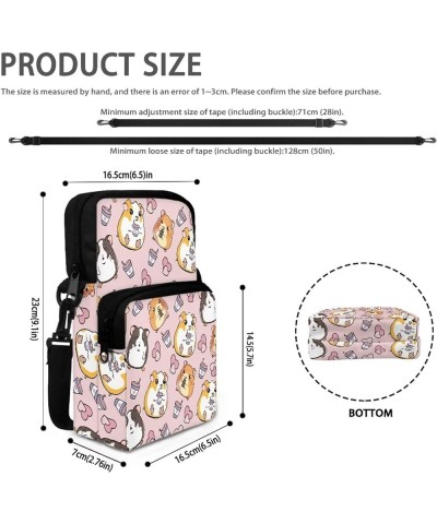 Small Crossbody Bag Travel Tote Double Shoulder Bags Mini Cell Phone Pouch for Men Women Kids Guinea Pig $13.25 Crossbody Bags