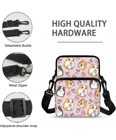 Small Crossbody Bag Travel Tote Double Shoulder Bags Mini Cell Phone Pouch for Men Women Kids Guinea Pig $13.25 Crossbody Bags