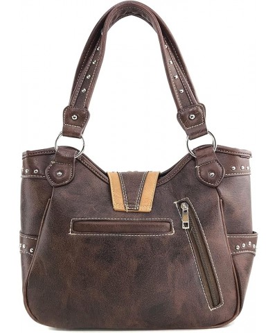 Floral Poppy Buckle Western Women Conceal Carry Tote Handbag Purse Set Brown Gold $28.88 Totes