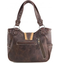 Floral Poppy Buckle Western Women Conceal Carry Tote Handbag Purse Set Brown Gold $28.88 Totes