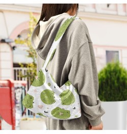 Cute Llama Floral Women Designer Hobo Bags, Fuzzy Tote Shoulder Handbags Funny Cute Frogs $11.54 Totes