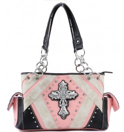 Rhinestone Cross Western Conceal And Carry Handbag Peach $20.25 Handbags