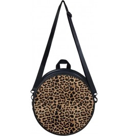 Womens Girls Top-Handle Handbag Casual Round Purse Zipper PU Leather Satchel with Adjustablle Straps Leopard Print $14.83 Sho...